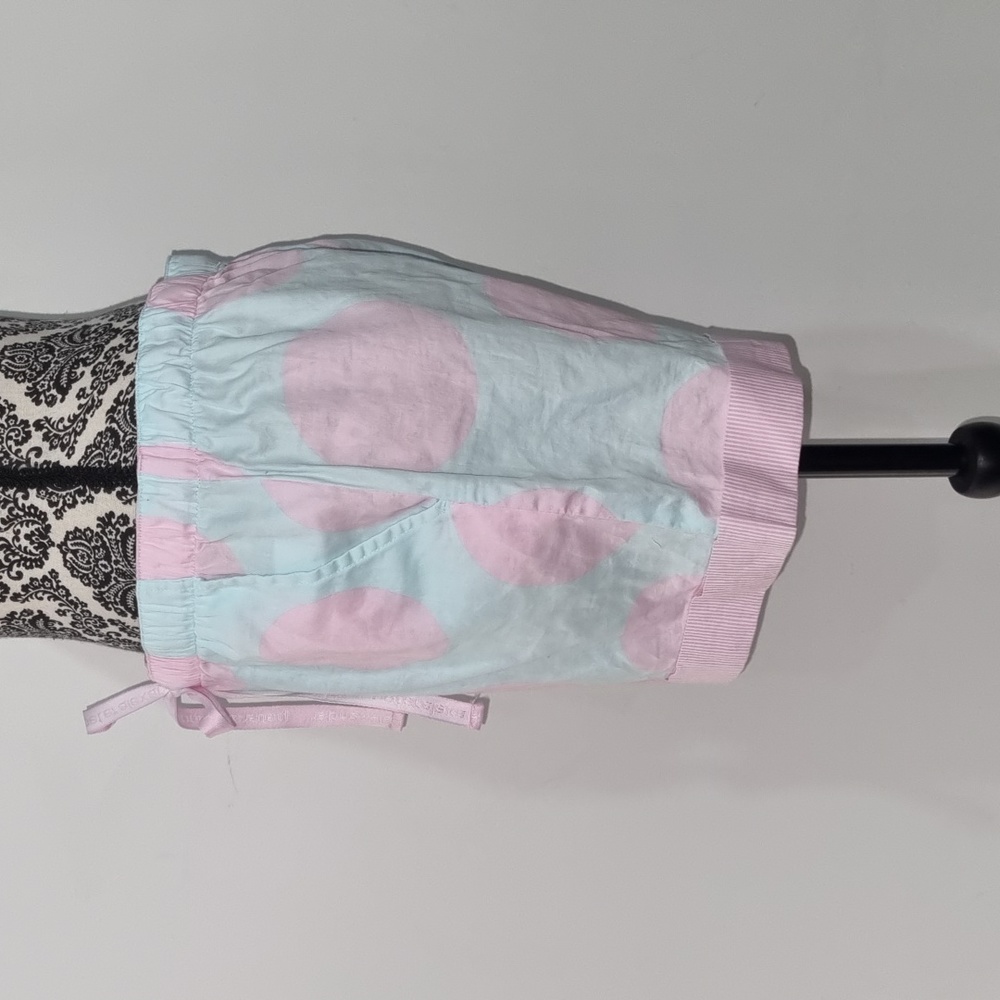 Peter Alexander pale blue shorts, pale pink polka,pockets, elastic waist, size L - Picture 3 of 7